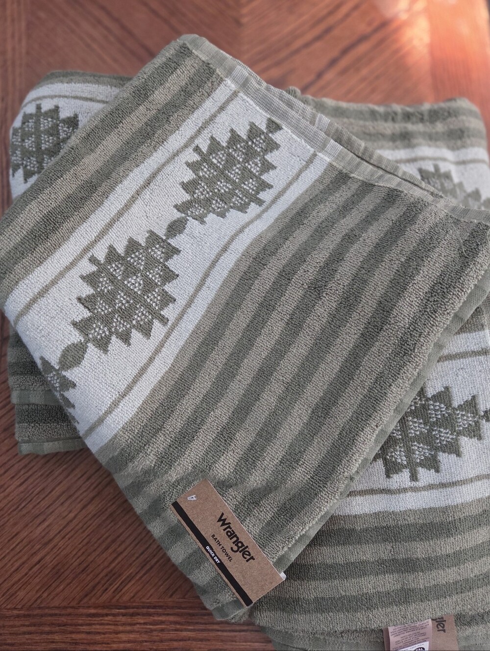 Nwt Wrangler Desert Mirage Green  Bath Towel Set Of 4 Sage Green - Picture 2 of 3
